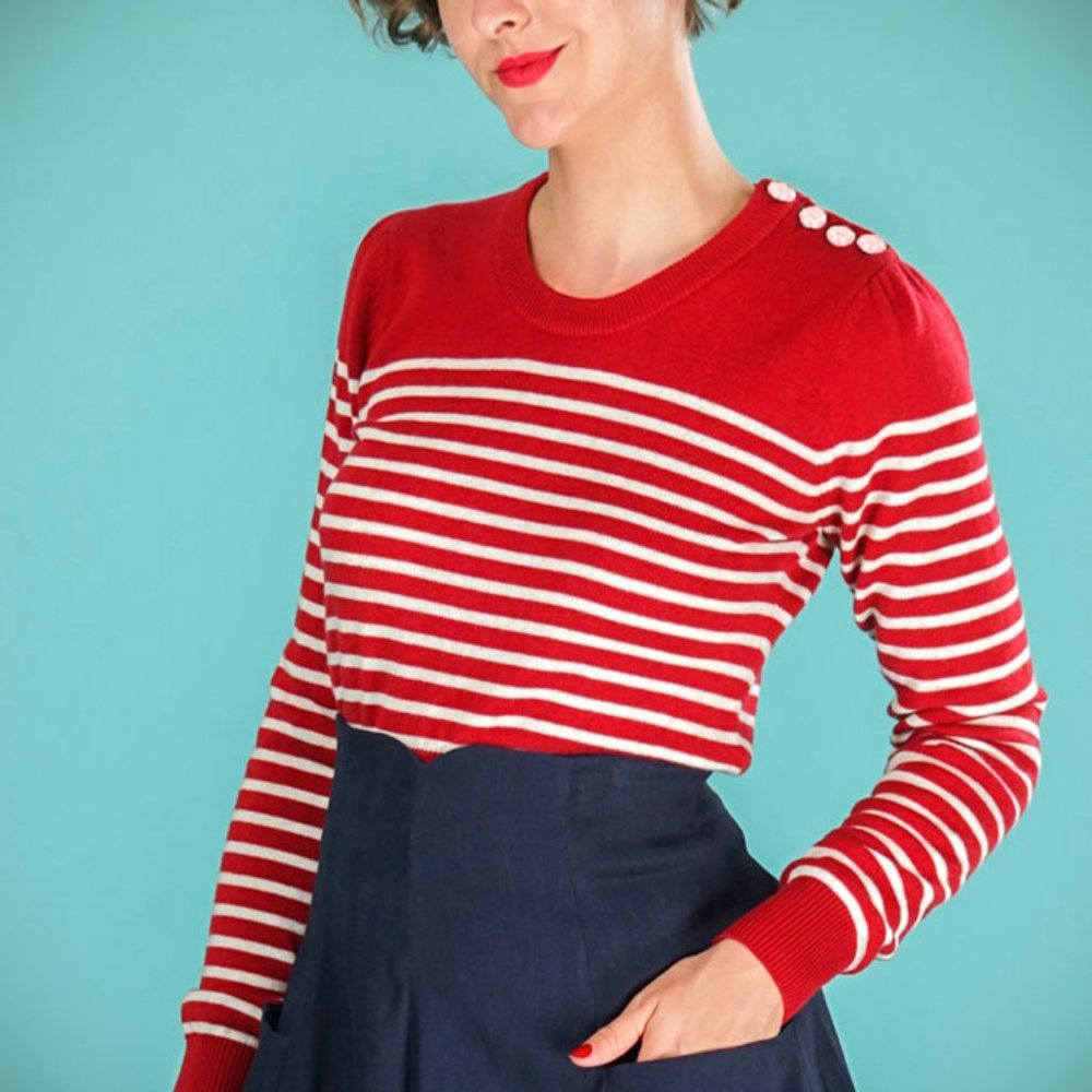 Emmy of Sweden Red Striped Sweater